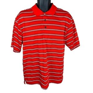 Large Grand Slam Red White Polo Shirt Athletic Stretch